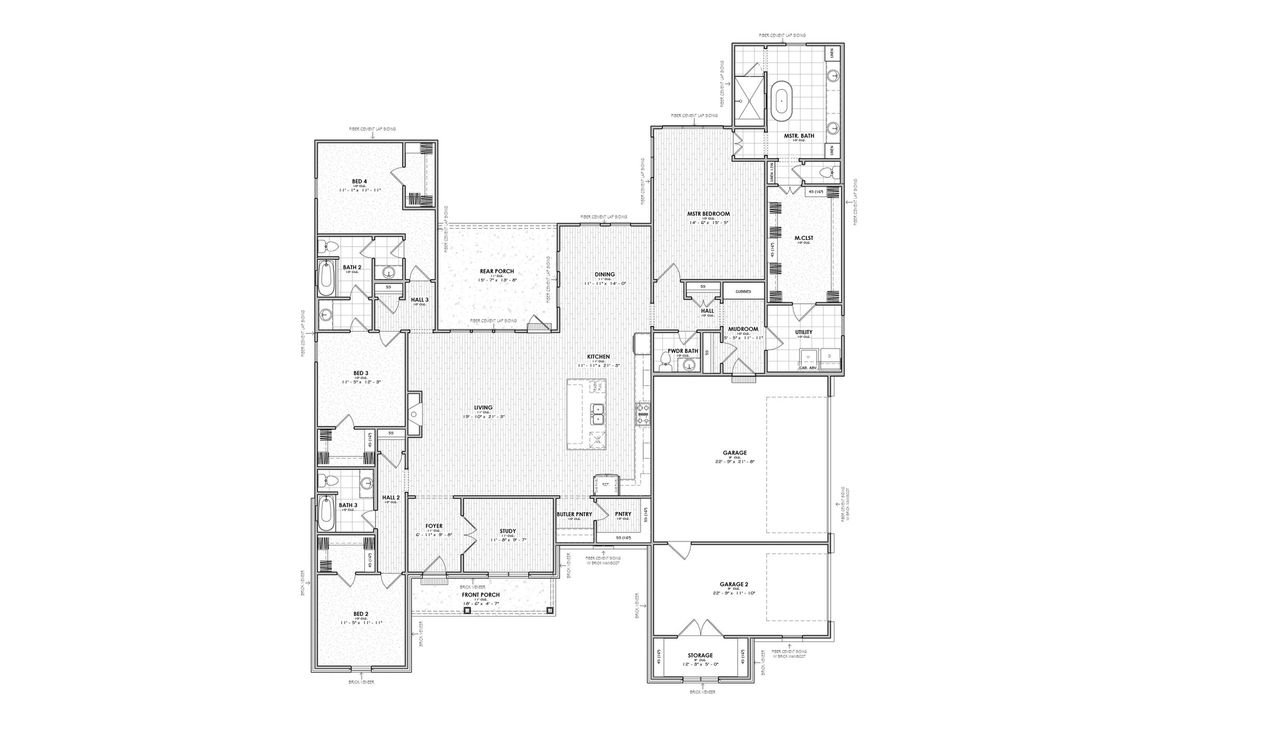 2D floor plan layout for the The Wyatt by Manuel Builders in Chapel Bend, Montgomery, TX (Image 2). 2D floor plan layout for the The Wyatt by Manuel Builders in Chapel Bend, Montgomery, TX (Image 2).