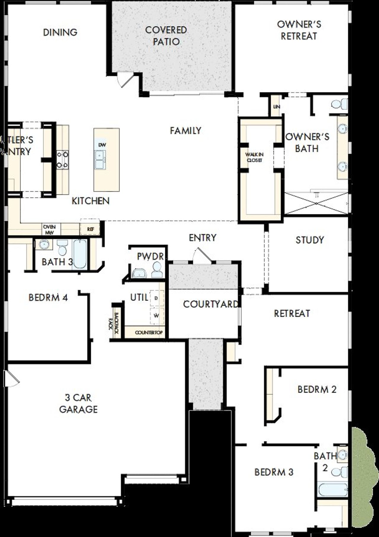 2D floor plan layout of this home in Tamber at Soleo, San Tan Valley, AZ (Image 2). 2D floor plan layout of this home in Tamber at Soleo, San Tan Valley, AZ (Image 2).
