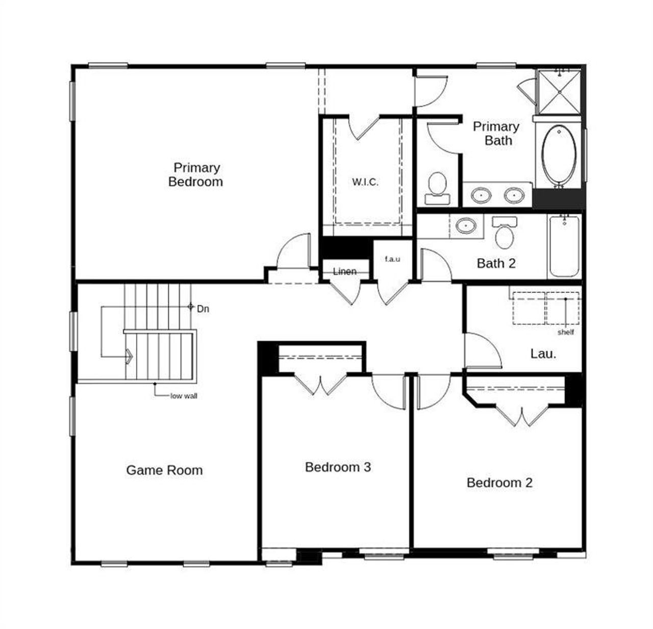 2D floor plan layout of this home in Eagle Creek, Denton, TX (Image 2).
