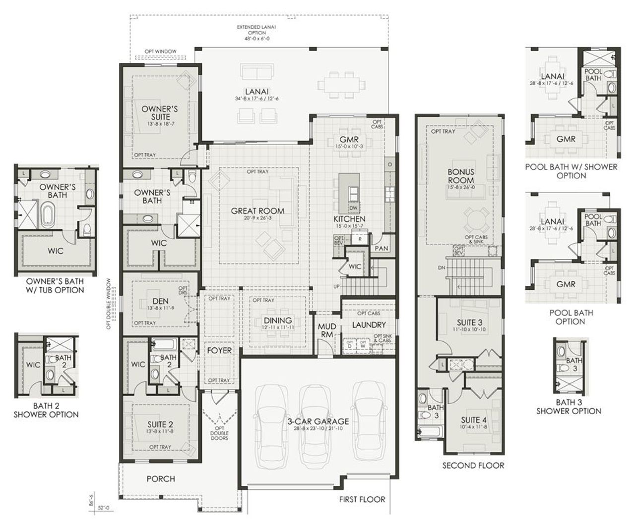 2D floor plan layout for the Aviso by Homes by Towne in Shellstone at Waterside, Sarasota, FL (Image 2).