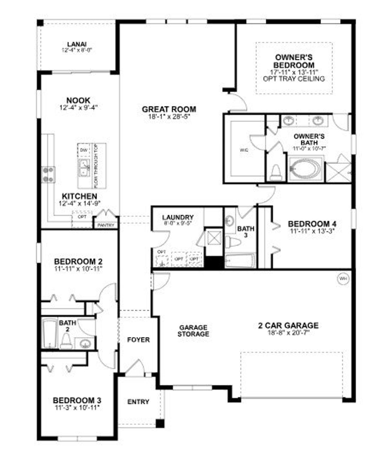 2D floor plan layout of this home in Emerson Pointe, Apopka, FL (Image 2). 2D floor plan layout of this home in Emerson Pointe, Apopka, FL (Image 2).