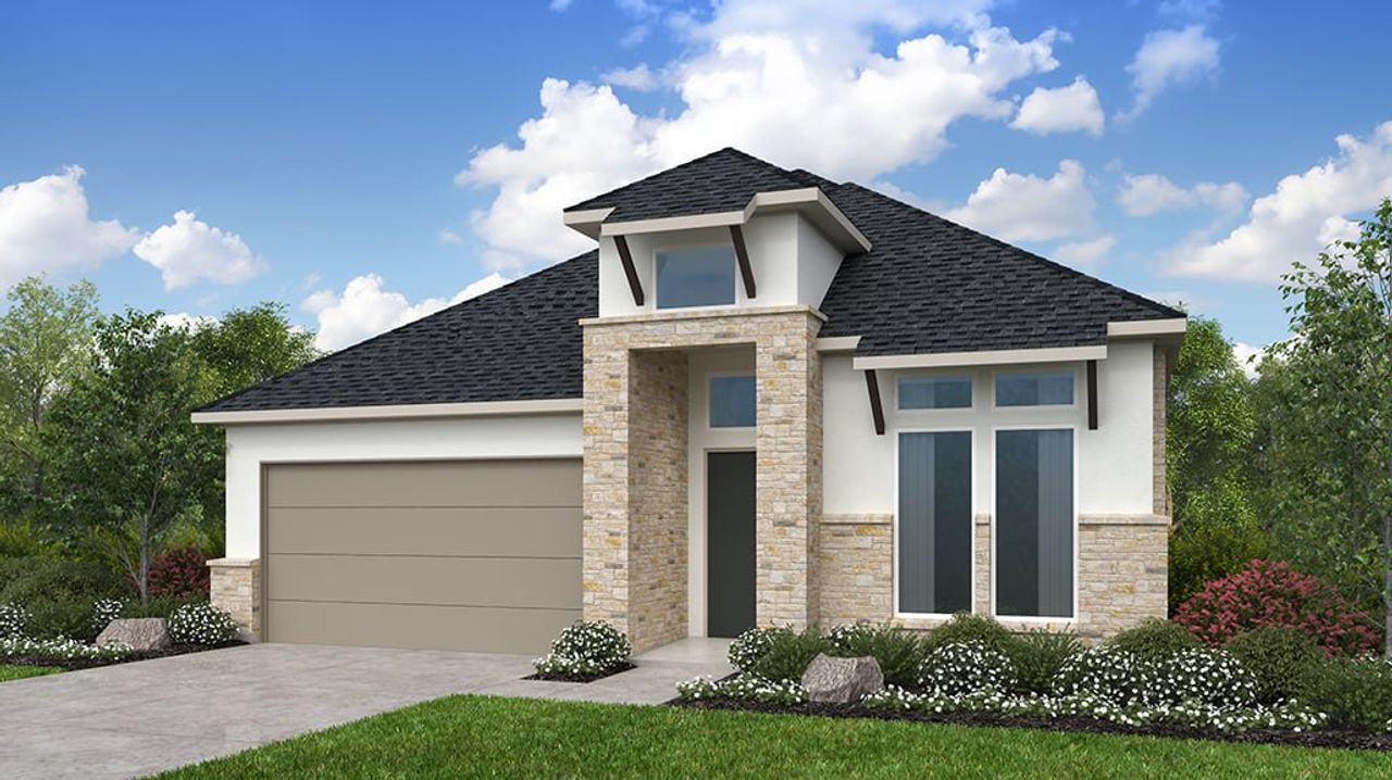 Representative exterior photo of a completed home built from the Asher by Taylor Morrison in Blue Creek Trails, Richmond, TX (Image 2).