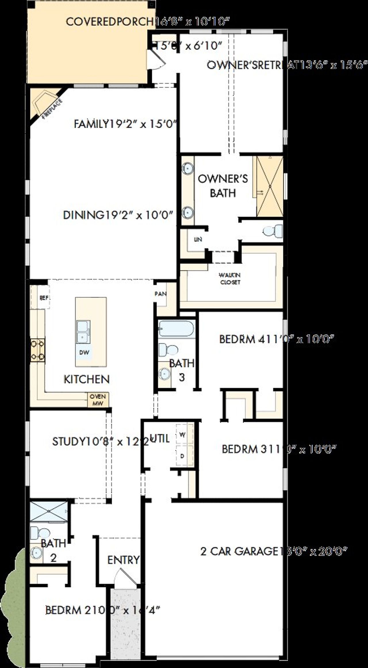 2D floor plan layout of this home in Landmark, Denton, TX (Image 2). 2D floor plan layout of this home in Landmark, Denton, TX (Image 2).