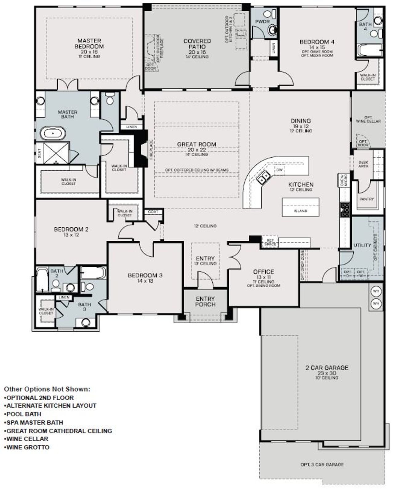 2D floor plan layout for the Calais by Sitterle Homes in Audubon 80’s, Magnolia, TX (Image 2). 2D floor plan layout for the Calais by Sitterle Homes in Audubon 80’s, Magnolia, TX (Image 2).