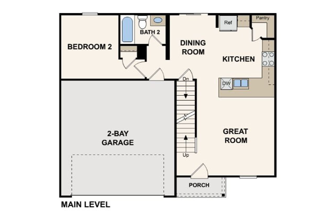 2D floor plan layout for the Dupont by Century Communities in Lakes at Black Oak, Magnolia, TX (Image 2).
