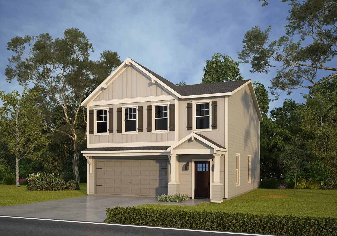 Representative exterior photo of a completed home built from the The Aragon by Rosehaven Homes in Blue Ridge Ranch, San Antonio, TX (Image 2).