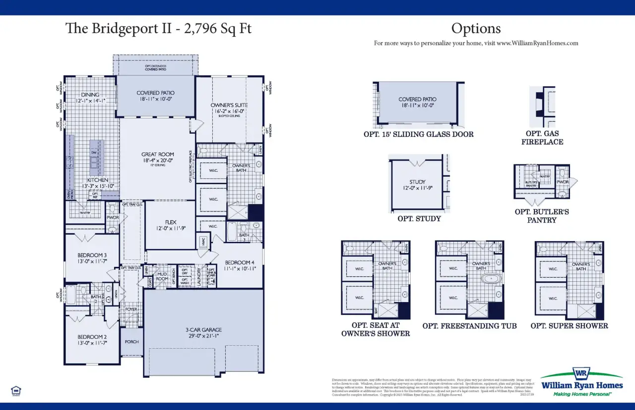2D floor plan layout of this home in Wildflower Ranch, Justin, TX (Image 2).