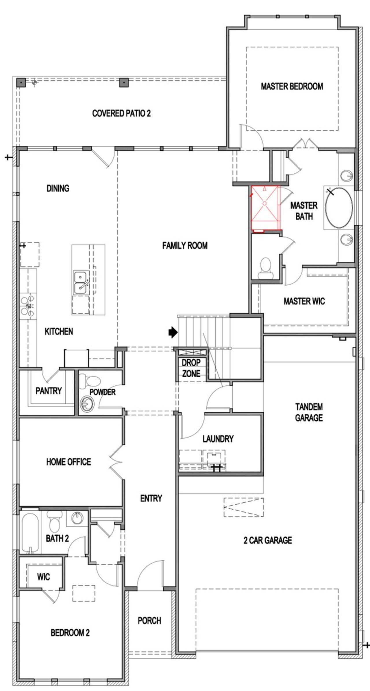 2D floor plan layout of this home in Foxbrook, Cibolo, TX (Image 2).