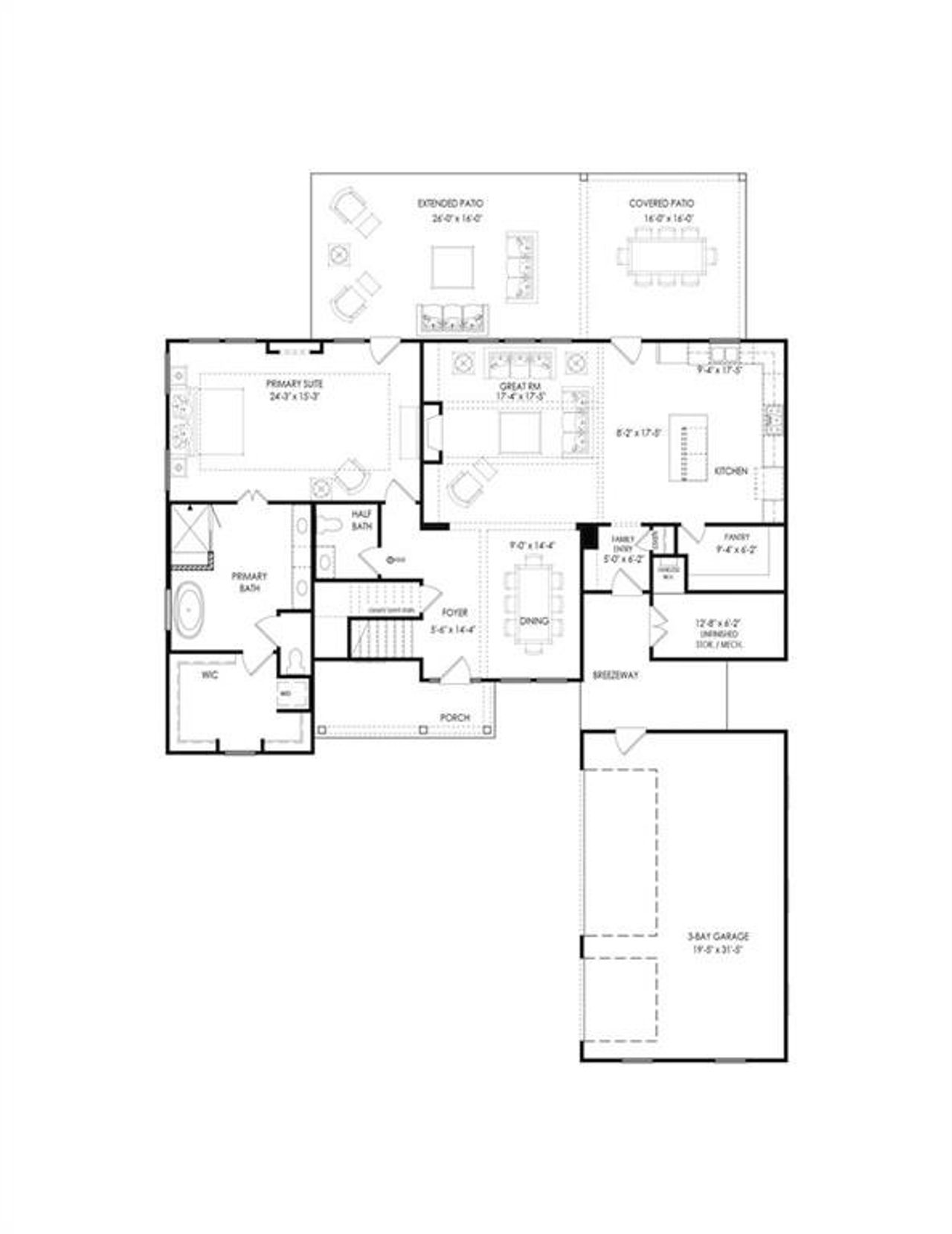 2D floor plan layout of this home in , Woodstock, GA (Image 2).