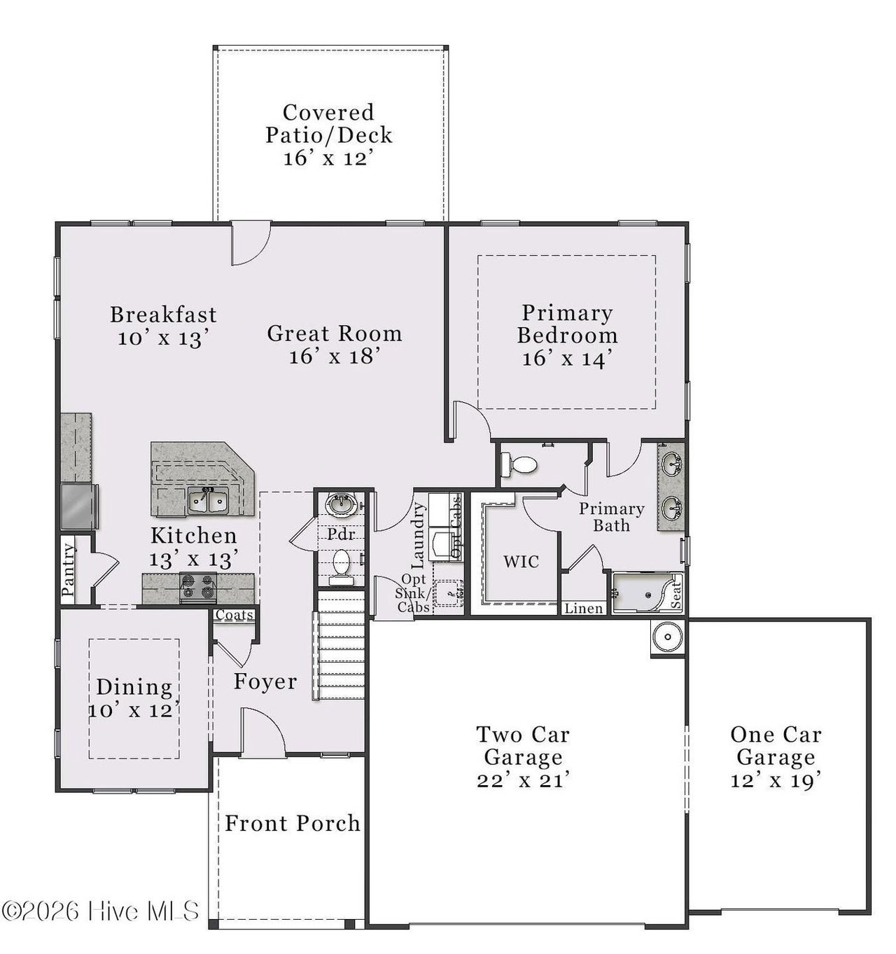 2D floor plan layout of this home in Sandy Springs, Aberdeen, NC (Image 2).
