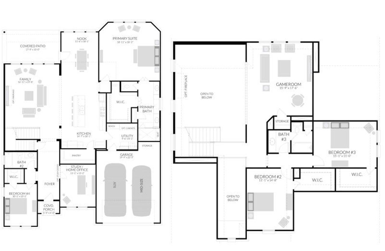 2D floor plan layout for the Kenai by Centre Living Homes in Painted Tree Lakeside, McKinney, TX (Image 2). 2D floor plan layout for the Kenai by Centre Living Homes in Painted Tree Lakeside, McKinney, TX (Image 2).