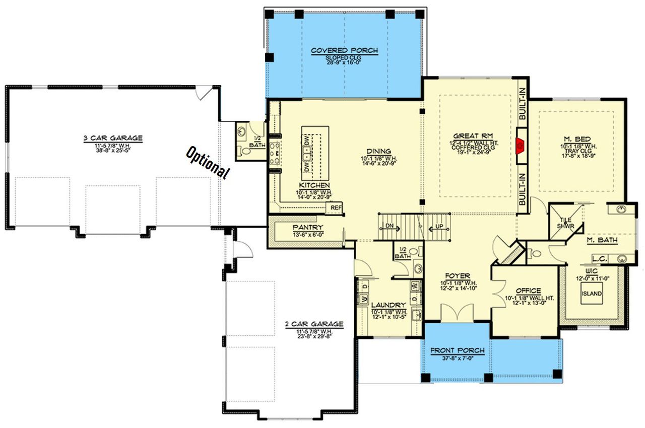 2D floor plan layout for the The Brighton by Remington Custom Homes in Woodland Meadows, Fort Worth, TX (Image 2).