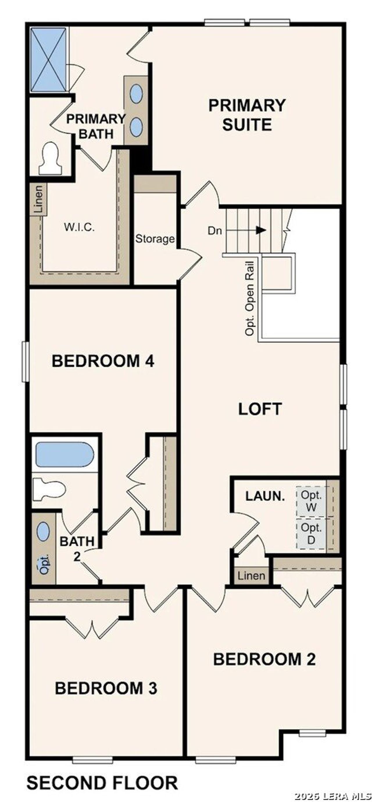 2D floor plan layout of this home in Rosemont Hill, San Antonio, TX (Image 2).