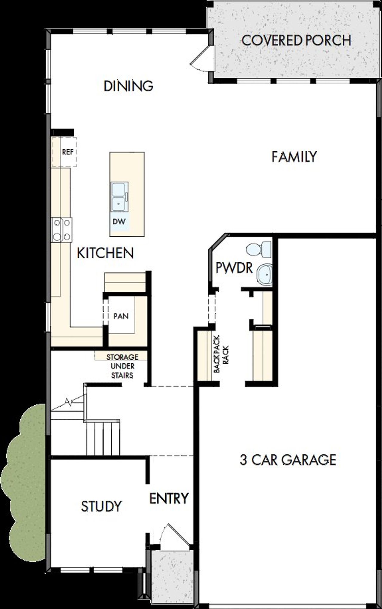 2D floor plan layout of this home in Double Creek Crossing, Round Rock, TX (Image 2).