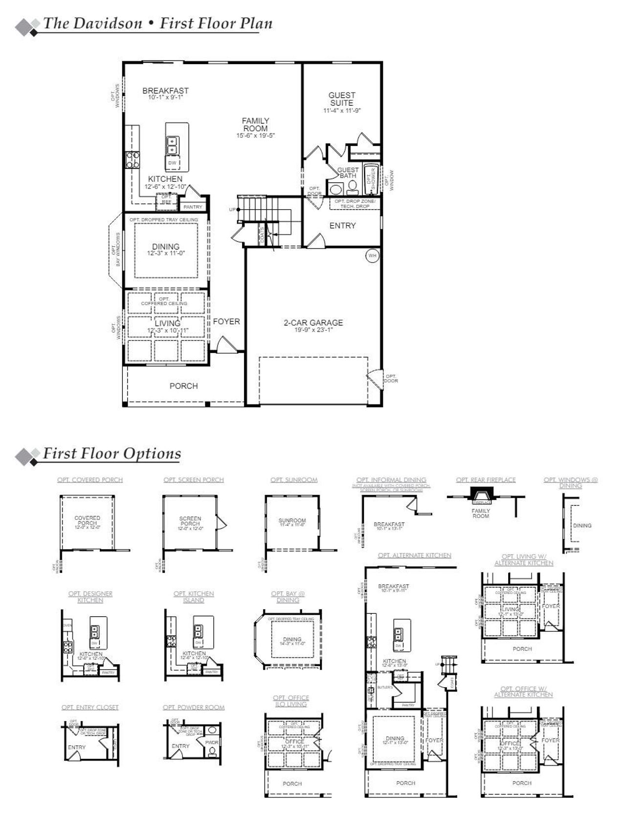 2D floor plan layout of this home in Parker's Preserve, Ridgeville, SC (Image 2).
