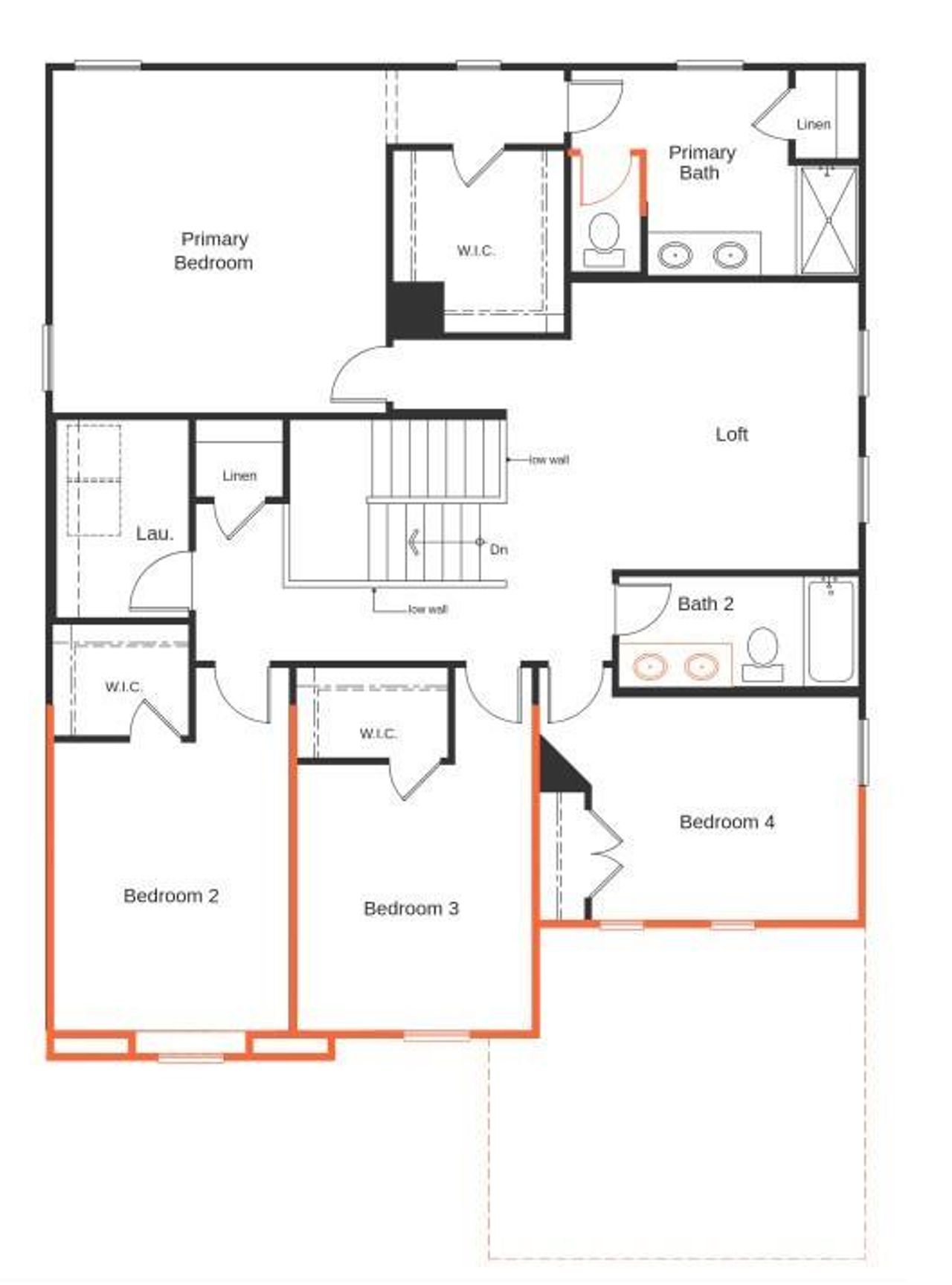 2D floor plan layout of this home in Wilson Creek, Indian Land, SC (Image 2).