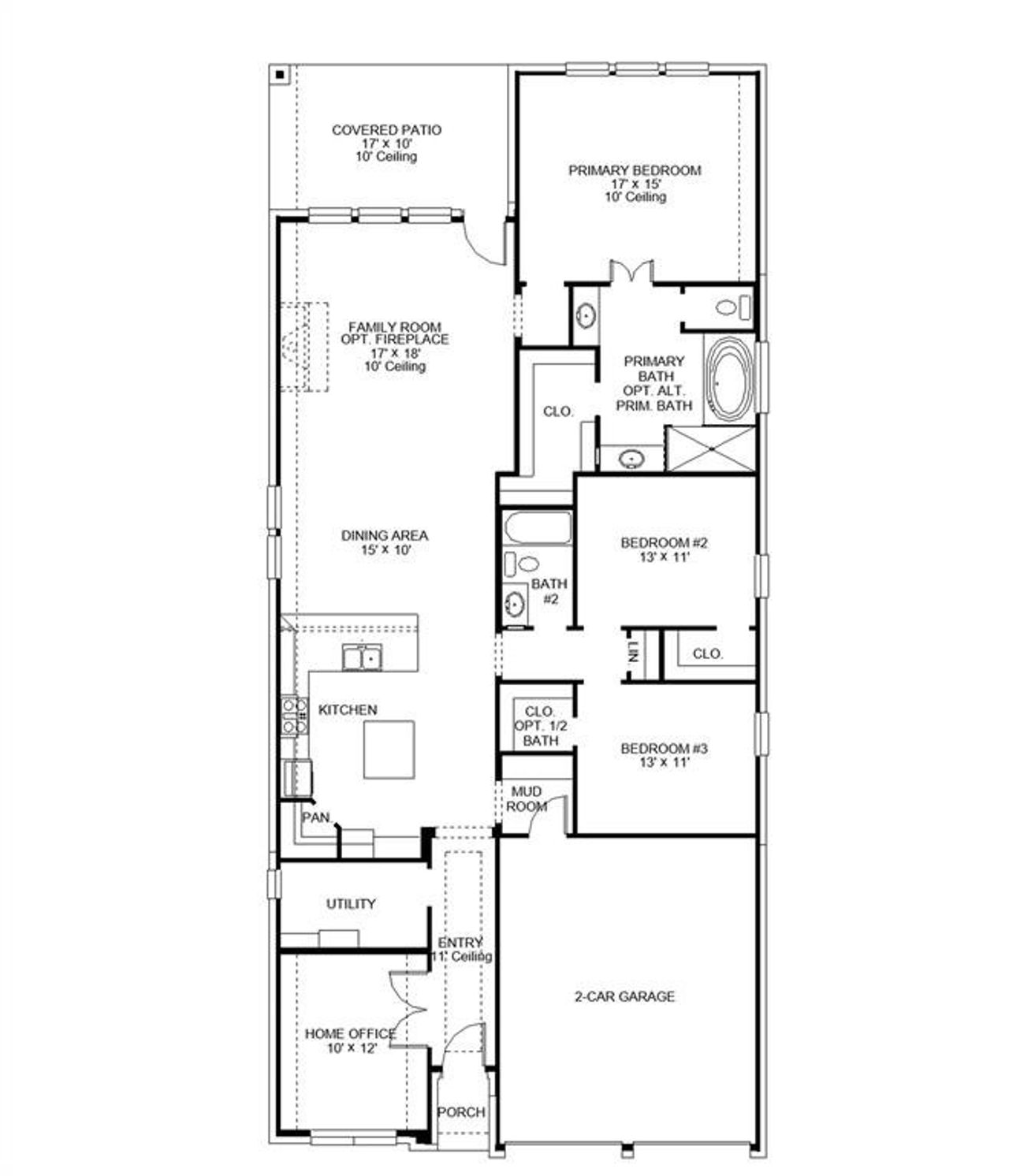 2D floor plan layout of this home in Trinity Falls, McKinney, TX (Image 2).