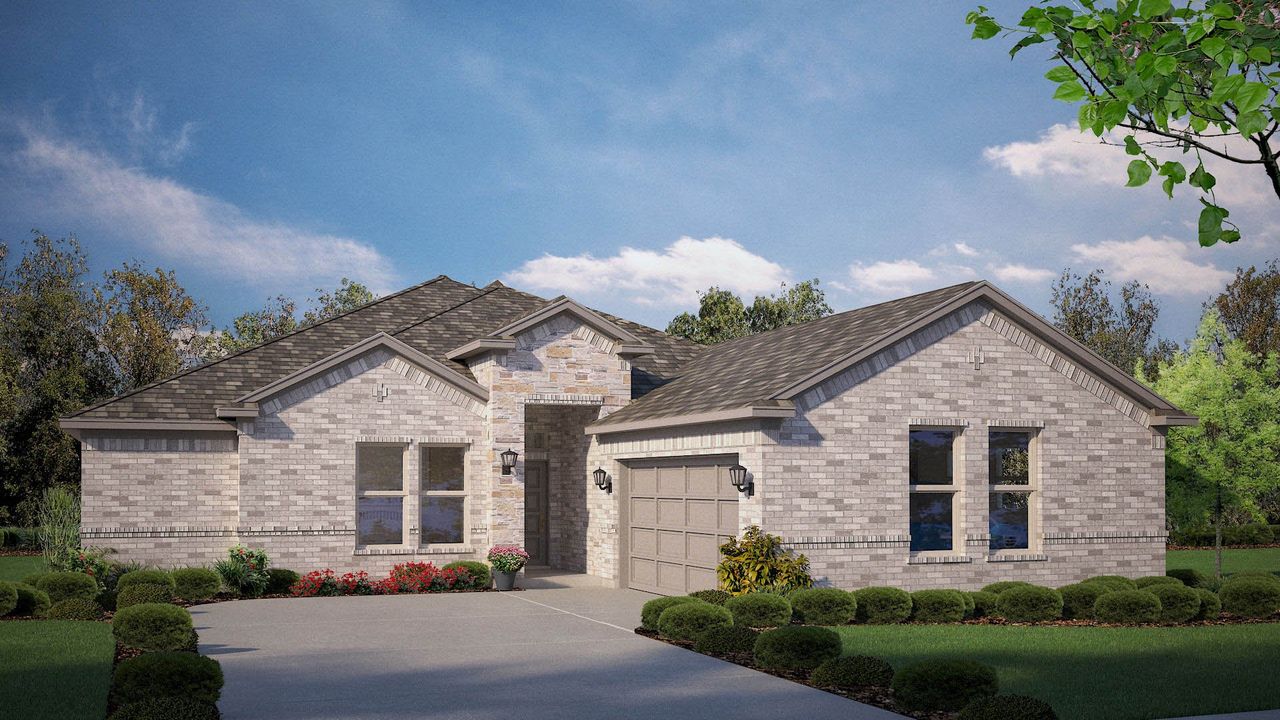 Representative exterior photo of a completed home built from the Liberty Hill by D.R. Horton in Eden Ranch, Arlington, TX (Image 2).