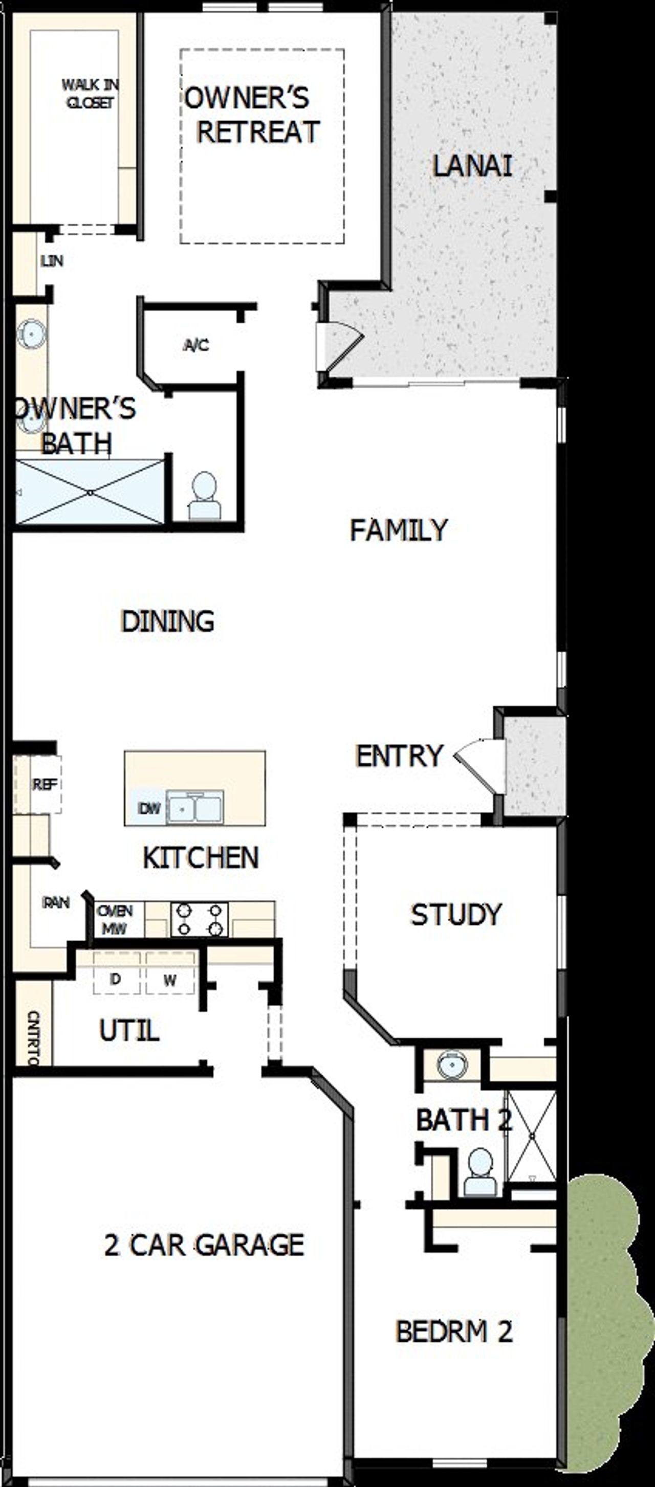2D floor plan layout of this home in Westerly Park at Wildlight – Villa Collection, Yulee, FL (Image 2). 2D floor plan layout of this home in Westerly Park at Wildlight – Villa Collection, Yulee, FL (Image 2).