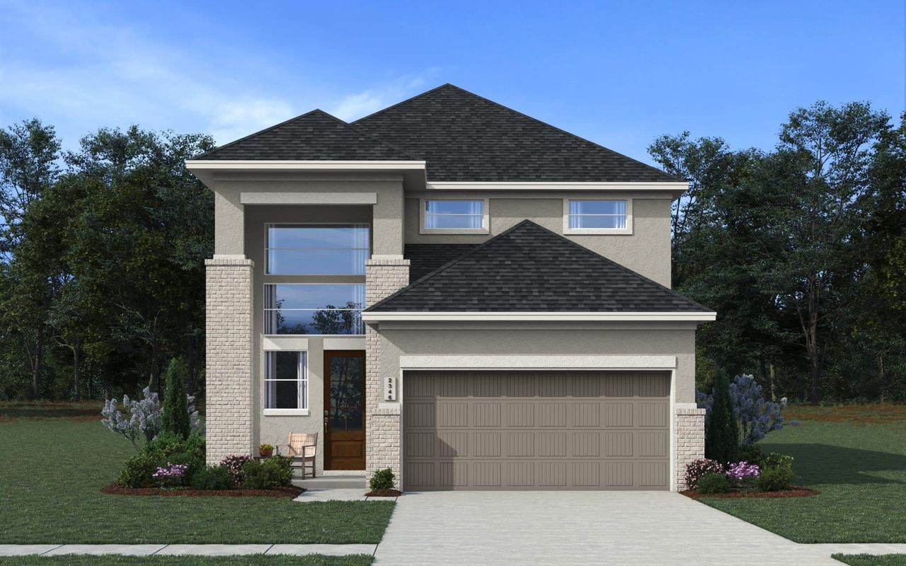 Representative exterior photo of a completed home built from the Jolene 40′ Lot by Chesmar Homes in The George, Richmond, TX (Image 2).