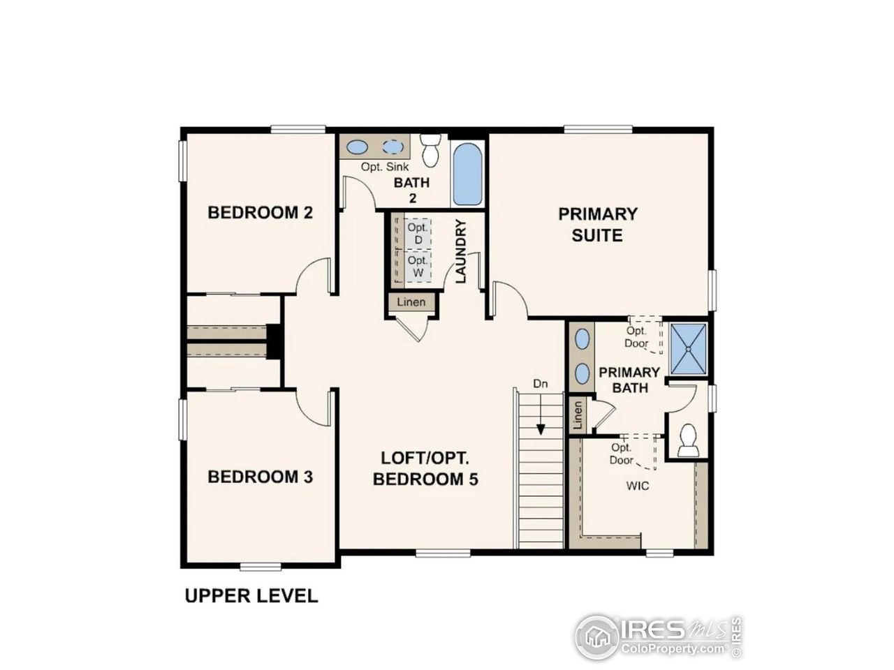 2D floor plan layout of this home in The Overlook at Johnstown Farms, Johnstown, CO (Image 2).