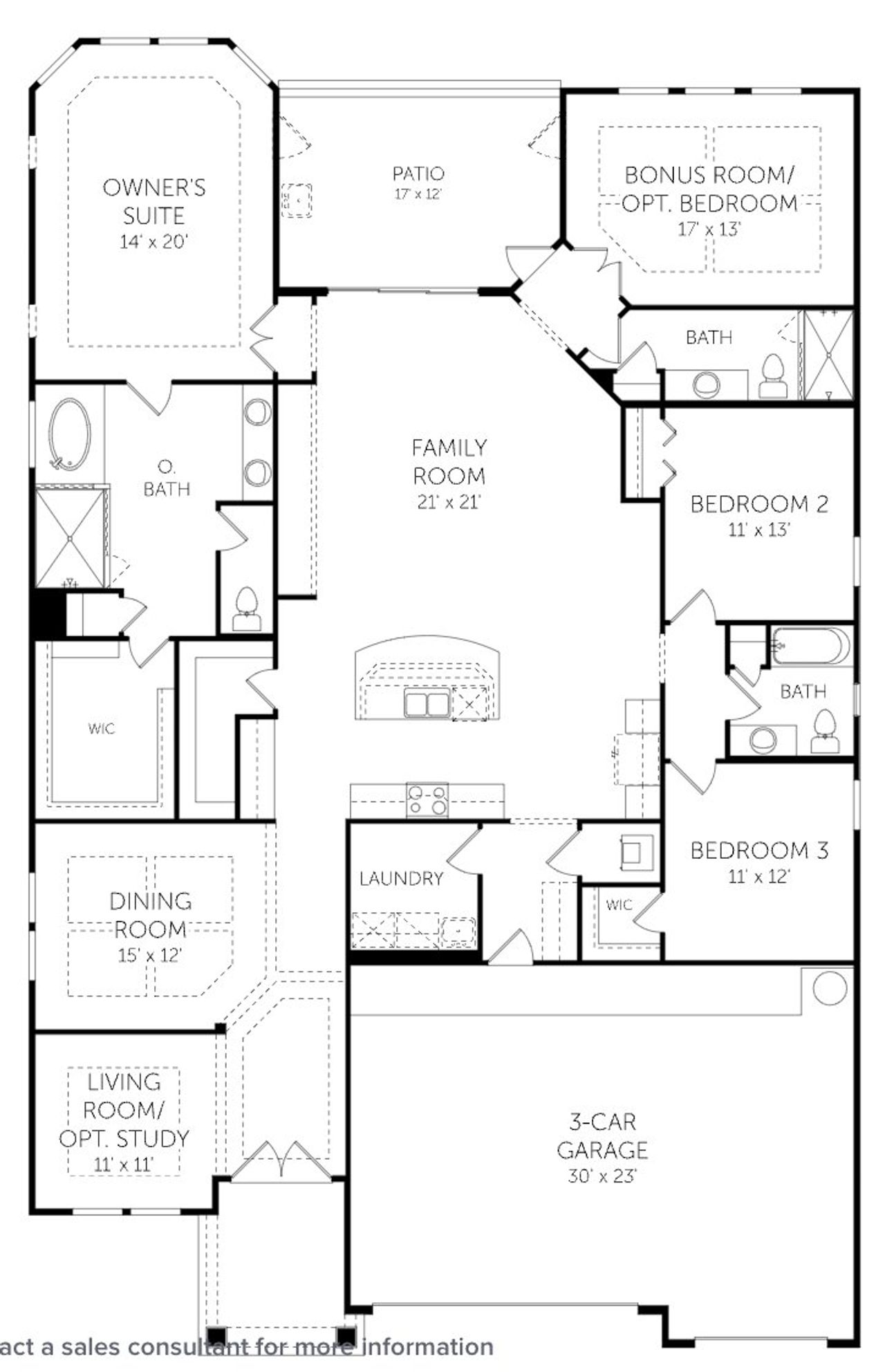 2D floor plan layout for the Boca - 14913 by Dream Finders Homes in Angeline, Land O' Lakes, FL (Image 2). 2D floor plan layout for the Boca - 14913 by Dream Finders Homes in Angeline, Land O' Lakes, FL (Image 2).