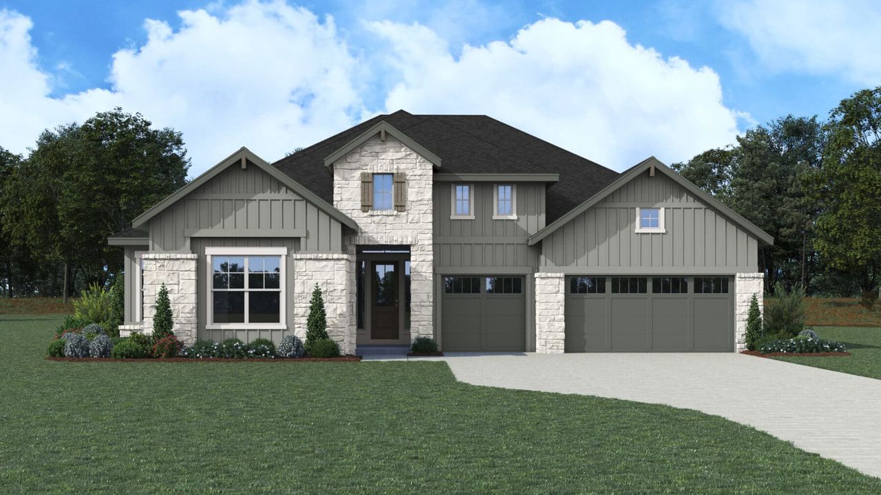 Charlotte Floor Plan in Fulshear Lakes 70's, Fulshear | Sitterle Homes Elevation B Charlotte Floor Plan in Fulshear Lakes 70's, Fulshear | Sitterle Homes Elevation B