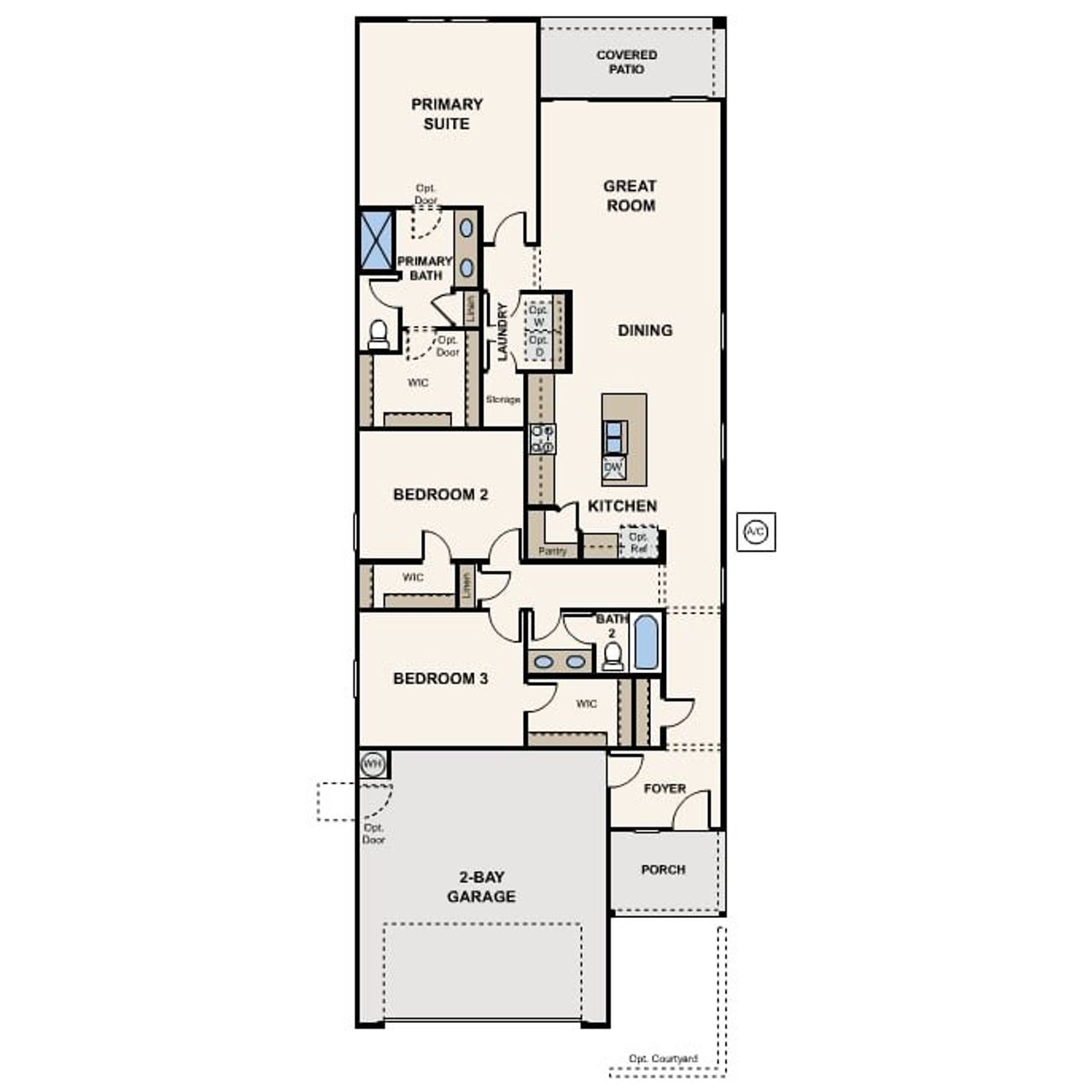 2D floor plan layout of this home in Teravalis, Buckeye, AZ (Image 2).