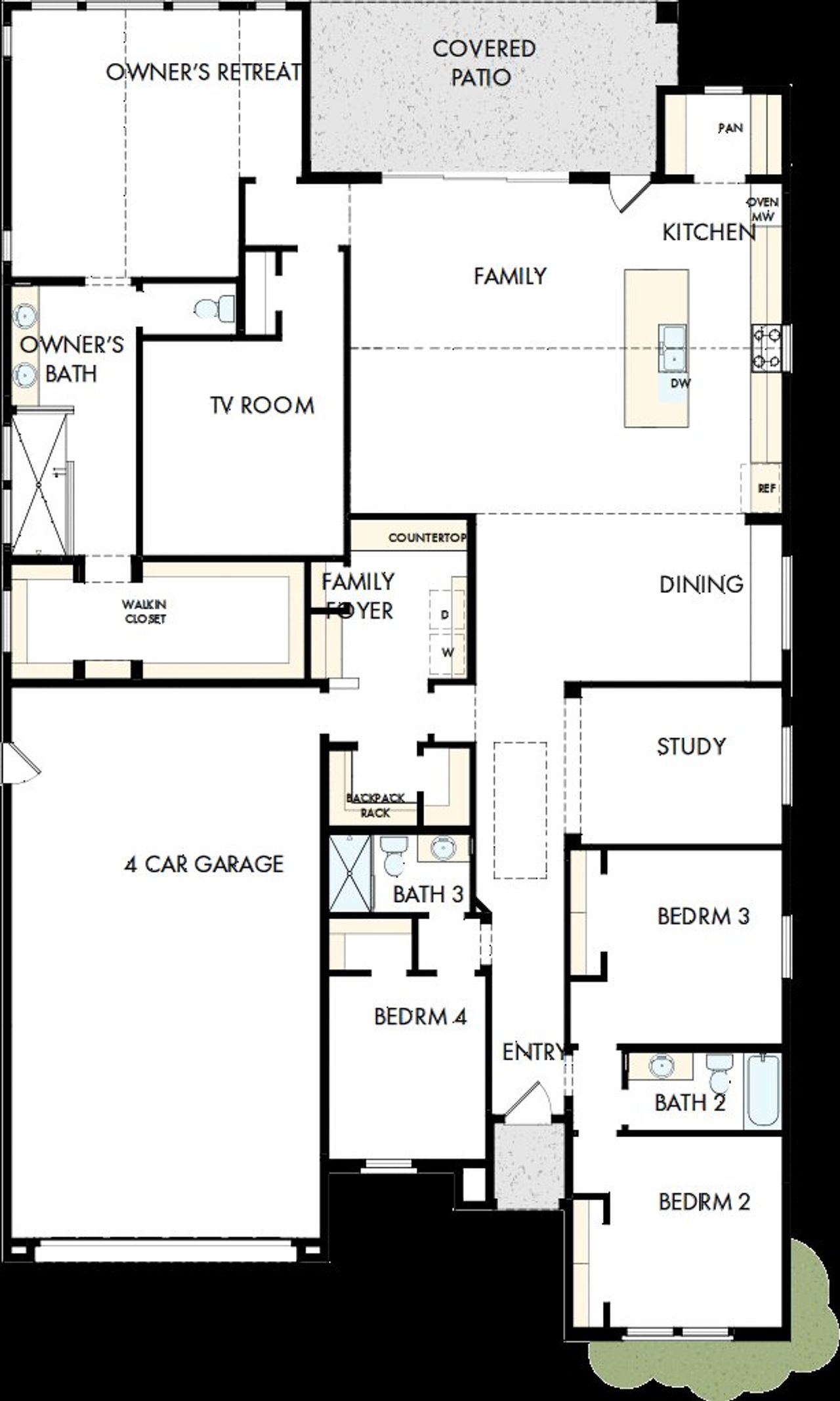 2D floor plan layout of this home in Overlook at Verrado Regent Hills, Buckeye, AZ (Image 2).