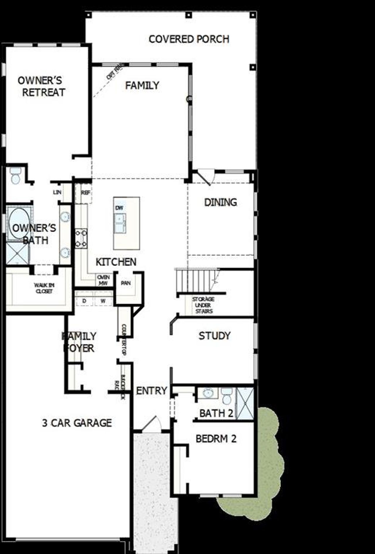 2D floor plan layout of this home in Lakes of River Trails, Fort Worth, TX (Image 2).