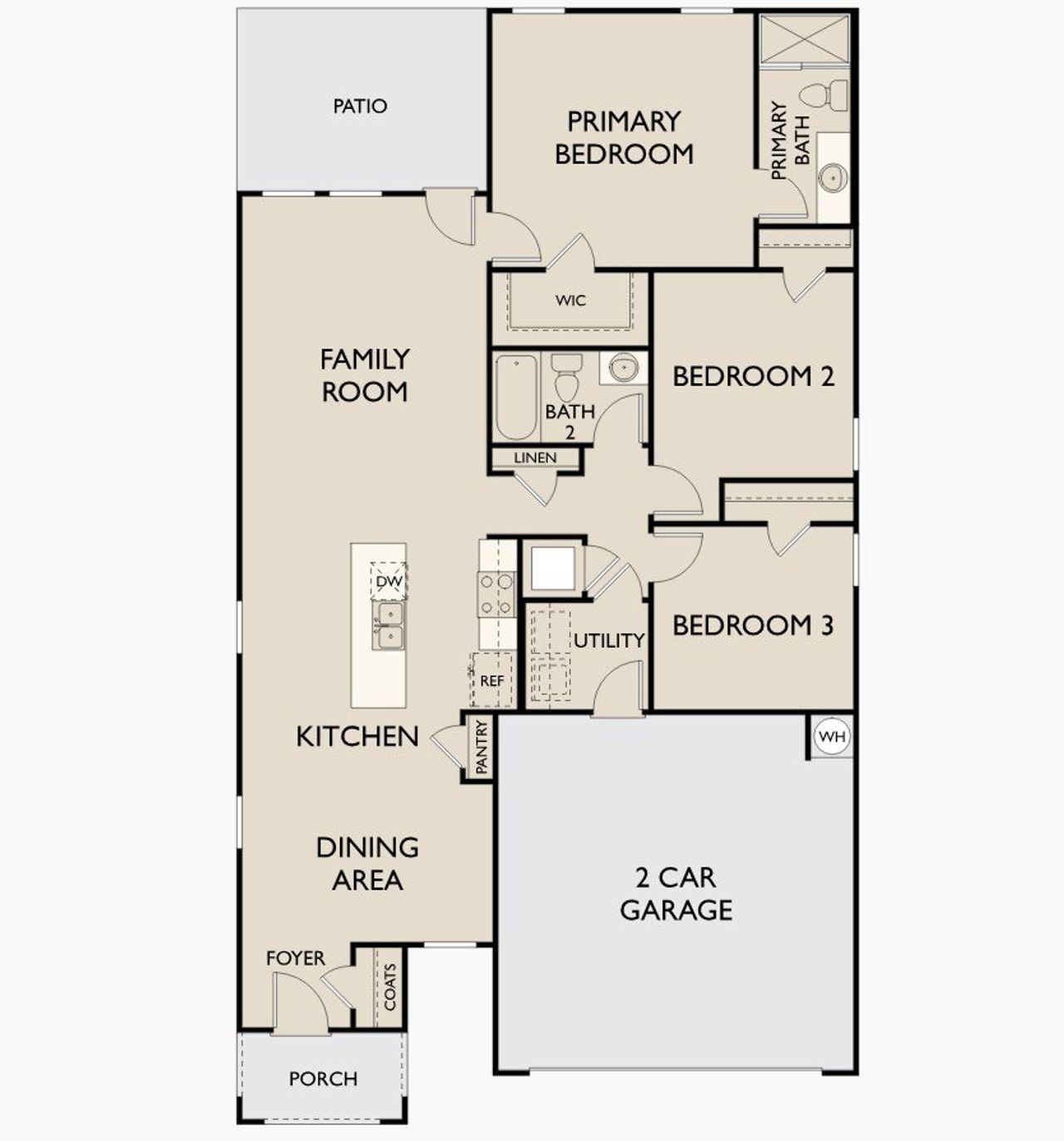 2D floor plan layout of this home in Skyline Village, San Tan Valley, AZ (Image 2).