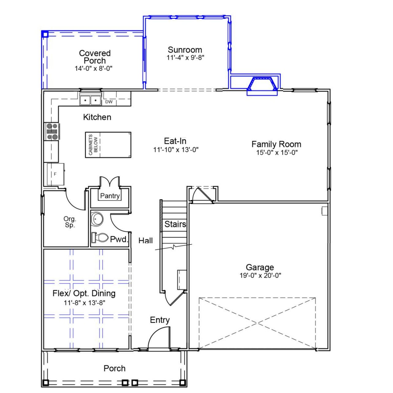 2D floor plan layout of this home in Grand Park, Leland, NC (Image 2).