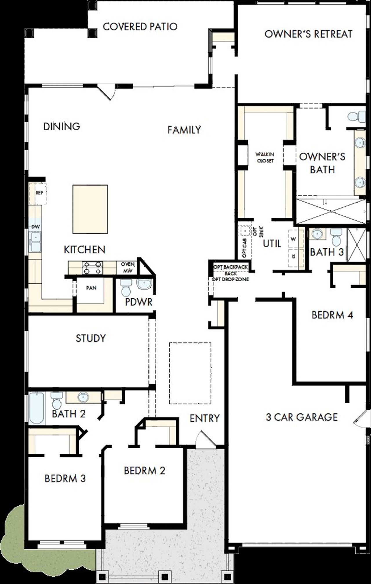 2D floor plan layout of this home in Meridian at Northpointe at Vistancia, Peoria, AZ (Image 2).