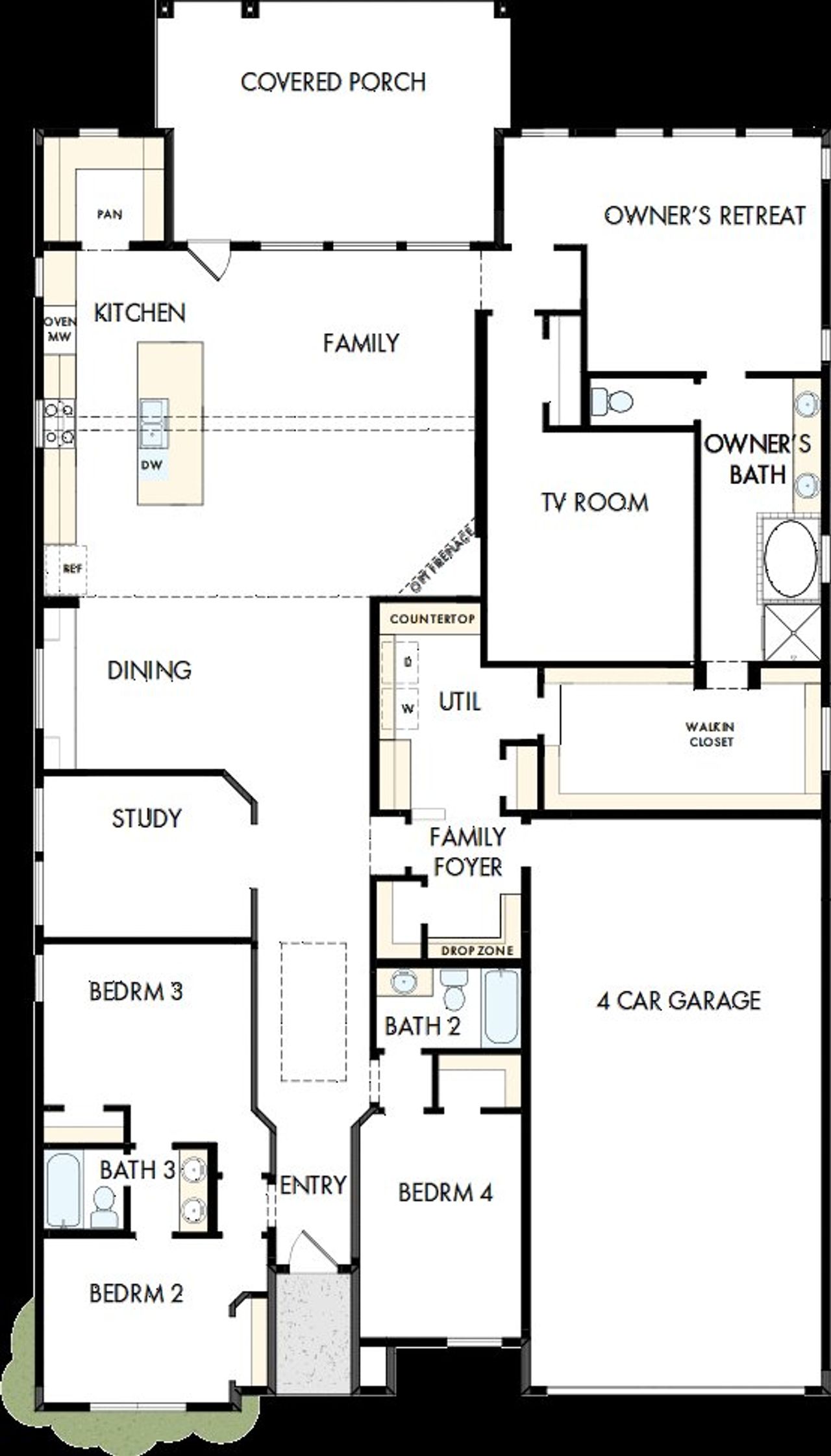 2D floor plan layout of this home in The Ridge at Northlake, Northlake, TX (Image 2).
