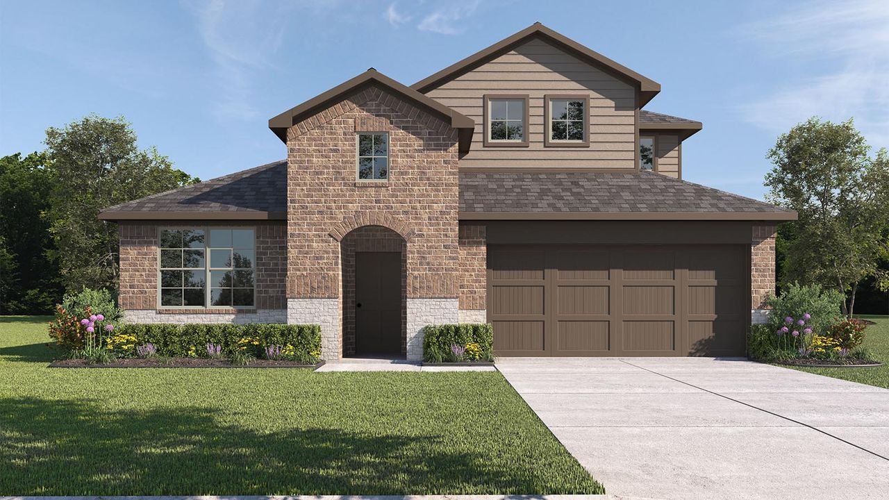 Representative exterior photo of a completed home built from the The Lincoln by D.R. Horton in Westmont, Lubbock, TX (Image 2). Representative exterior photo of a completed home built from the The Lincoln by D.R. Horton in Westmont, Lubbock, TX (Image 2).