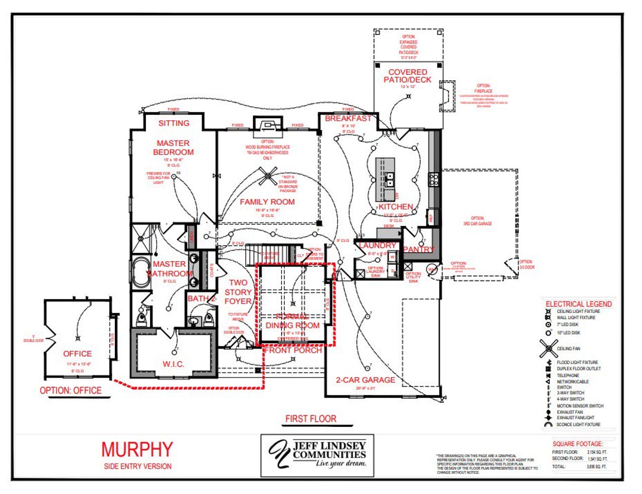 2D floor plan layout for the Murphy F by Jeff Lindsey Communities in Ellerbe, Newnan, GA (Image 2).