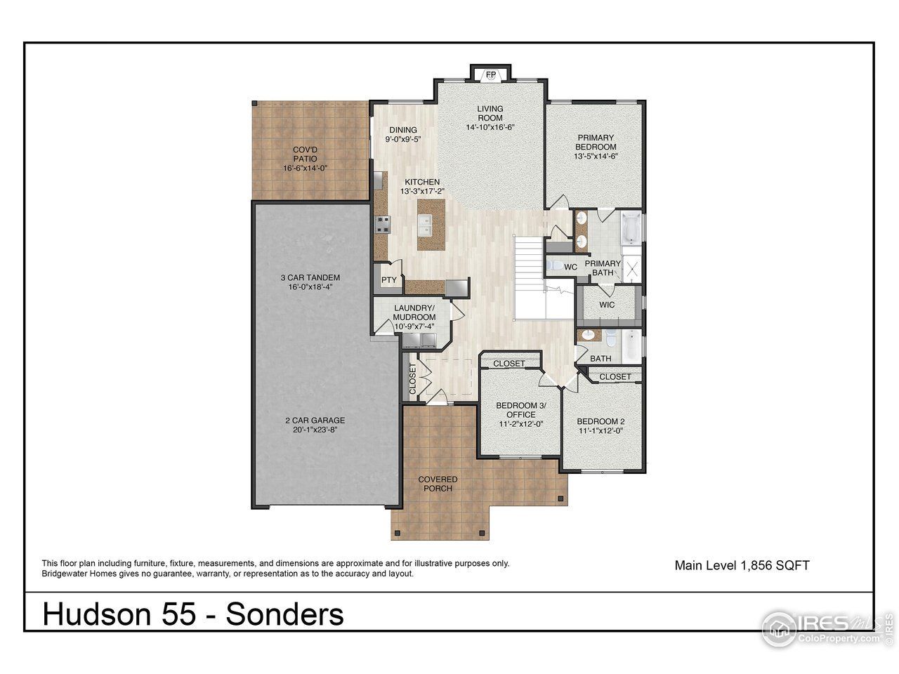 2D floor plan layout of this home in Kinston Centerra, Loveland, CO (Image 2).