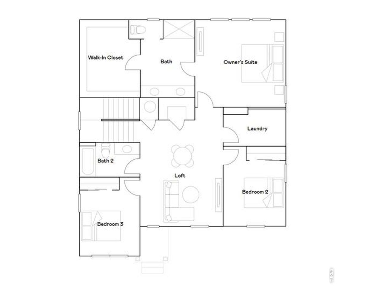 2D floor plan layout of this home in Prairie Song, Windsor, CO (Image 2).
