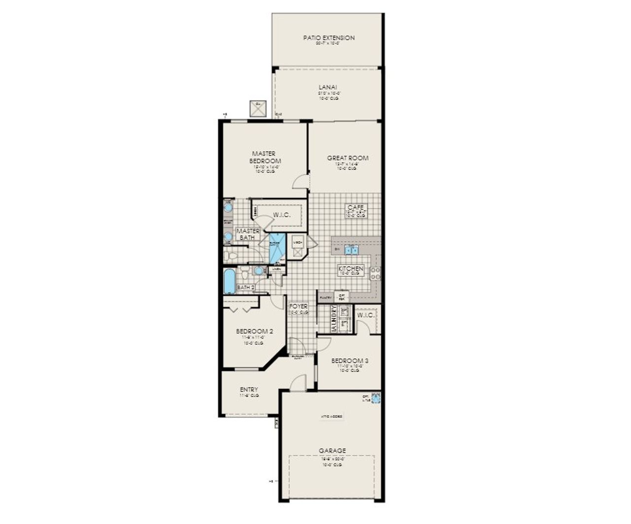 2D floor plan layout of this home in Avalonia, Melbourne, FL (Image 2).