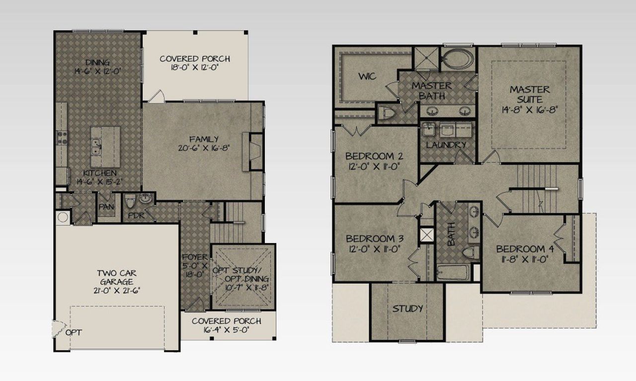 2D floor plan layout for the Oleander by American Homesmith in Plantation Harbor Havelock, Land O' Lakes, FL (Image 2). 2D floor plan layout for the Oleander by American Homesmith in Plantation Harbor Havelock, Land O' Lakes, FL (Image 2).
