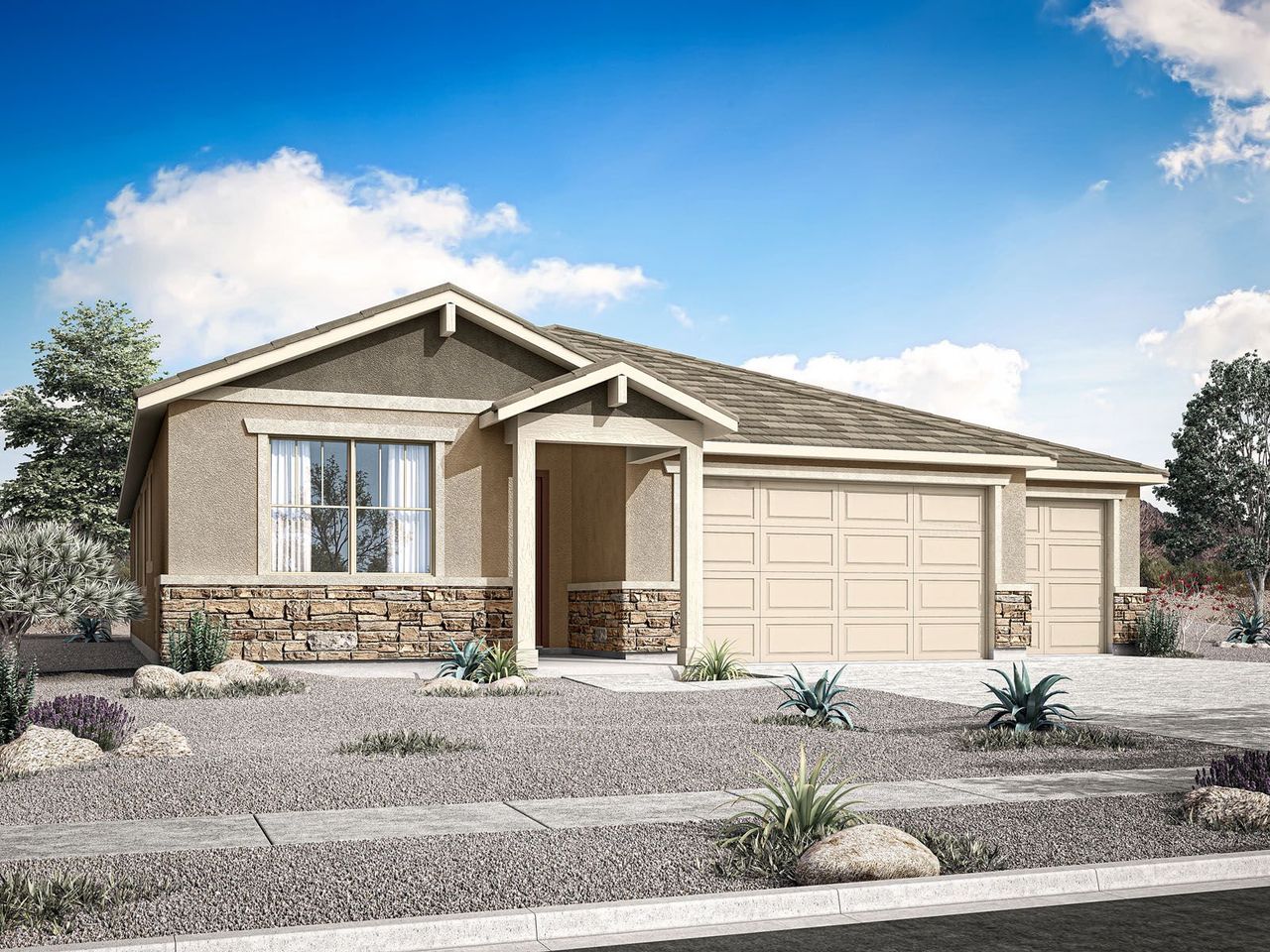 Representative exterior photo of a completed home built from the Blush by Mattamy Homes in Rosewood Heights, San Tan Valley, AZ (Image 2).