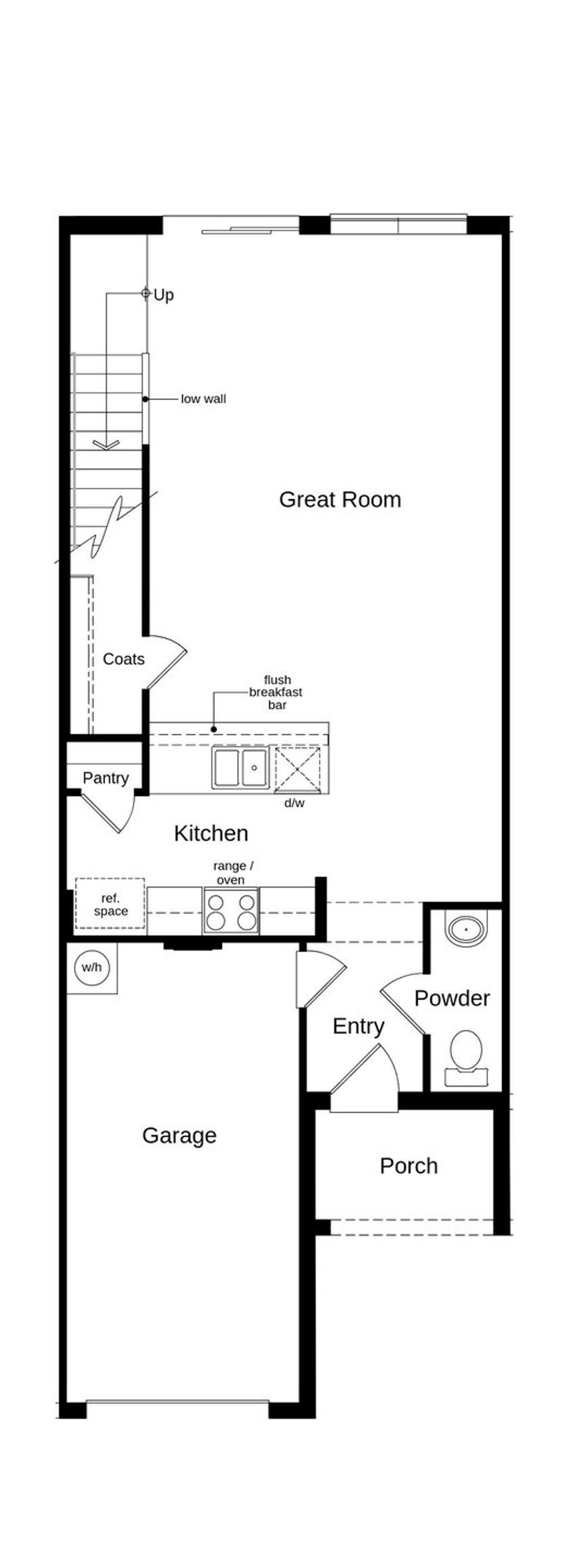 2D floor plan layout of this home in The Sanctuary Townhomes, Clermont, FL (Image 2).