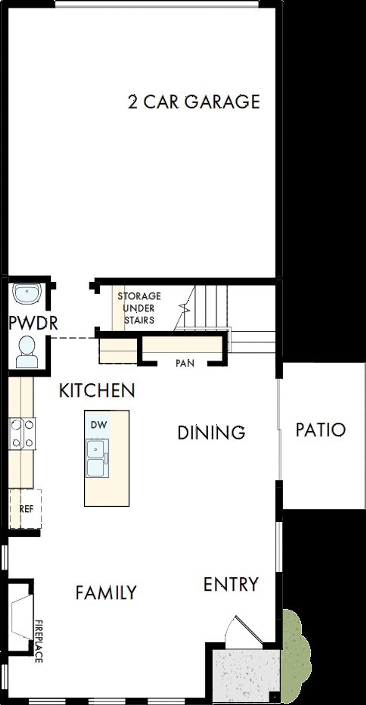 2D floor plan layout of this home in Revel Crossing at Wolf Ranch – The Ascent Collection, Colorado Springs, CO (Image 2).