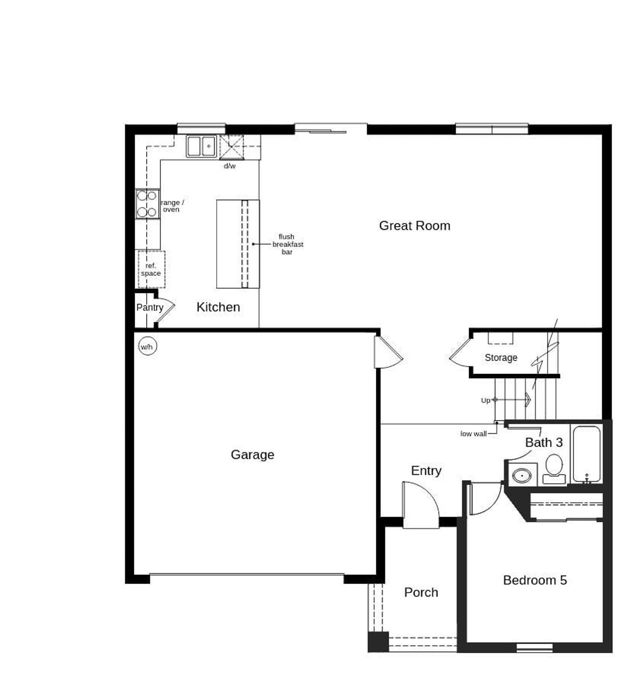 2D floor plan layout of this home in The Preserve at Legends Pointe II, Hudson, FL (Image 2).