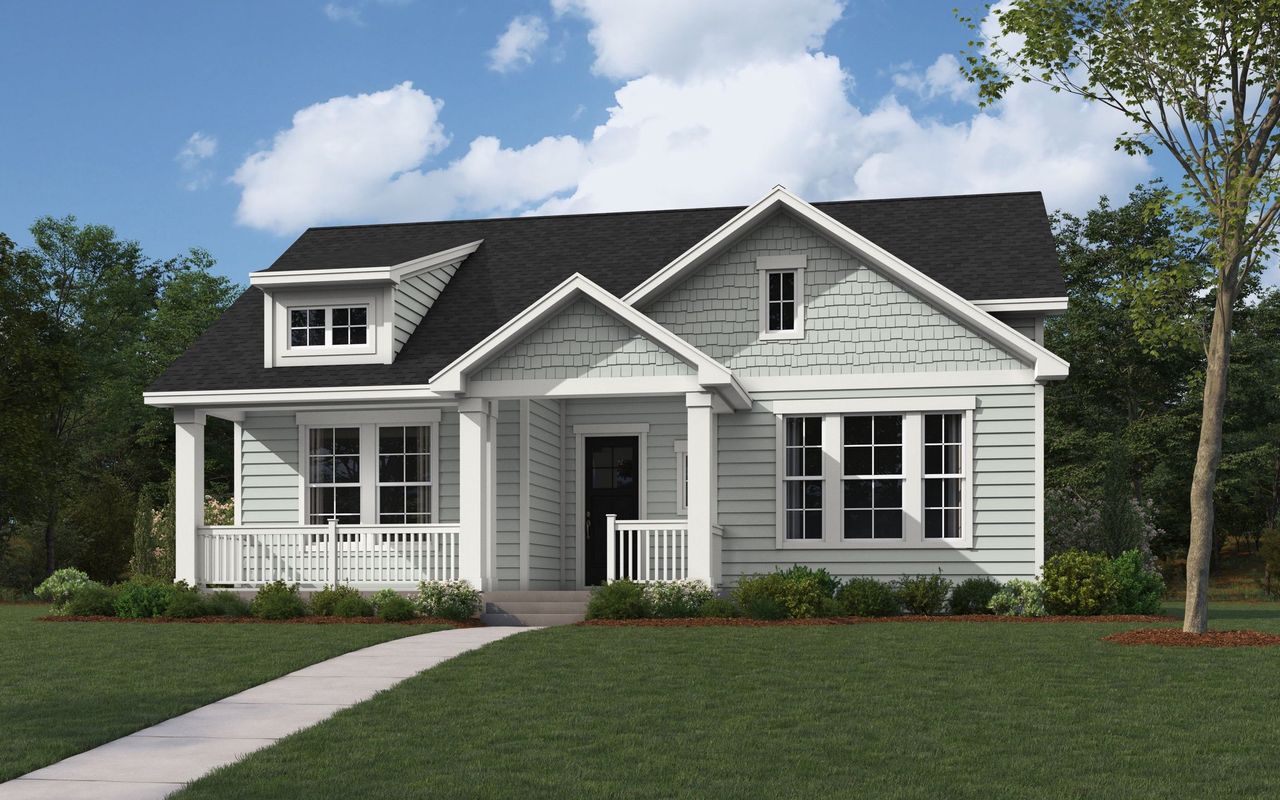 Front exterior of a new home in MidTowne, Midlothian, TX, highlighting curb appeal (Image 2).