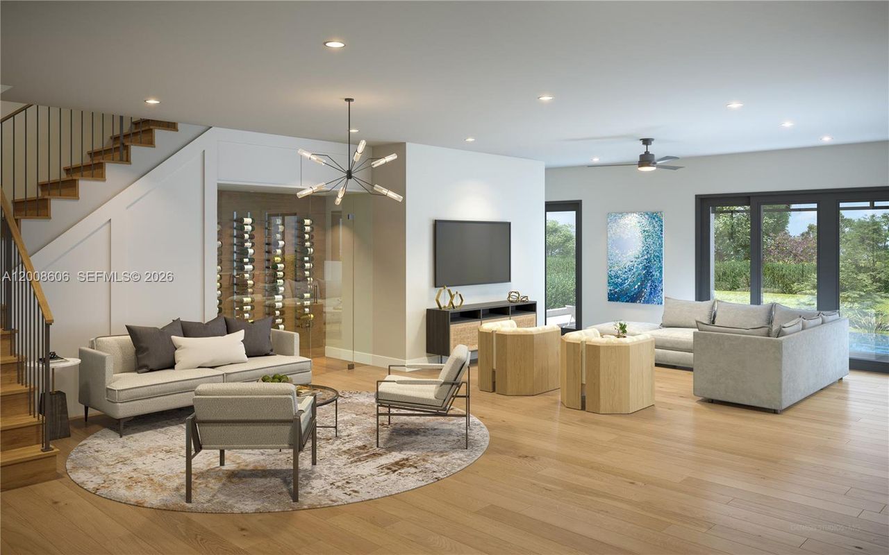Furnished interior view inside a new home in , Miami (Image 2).