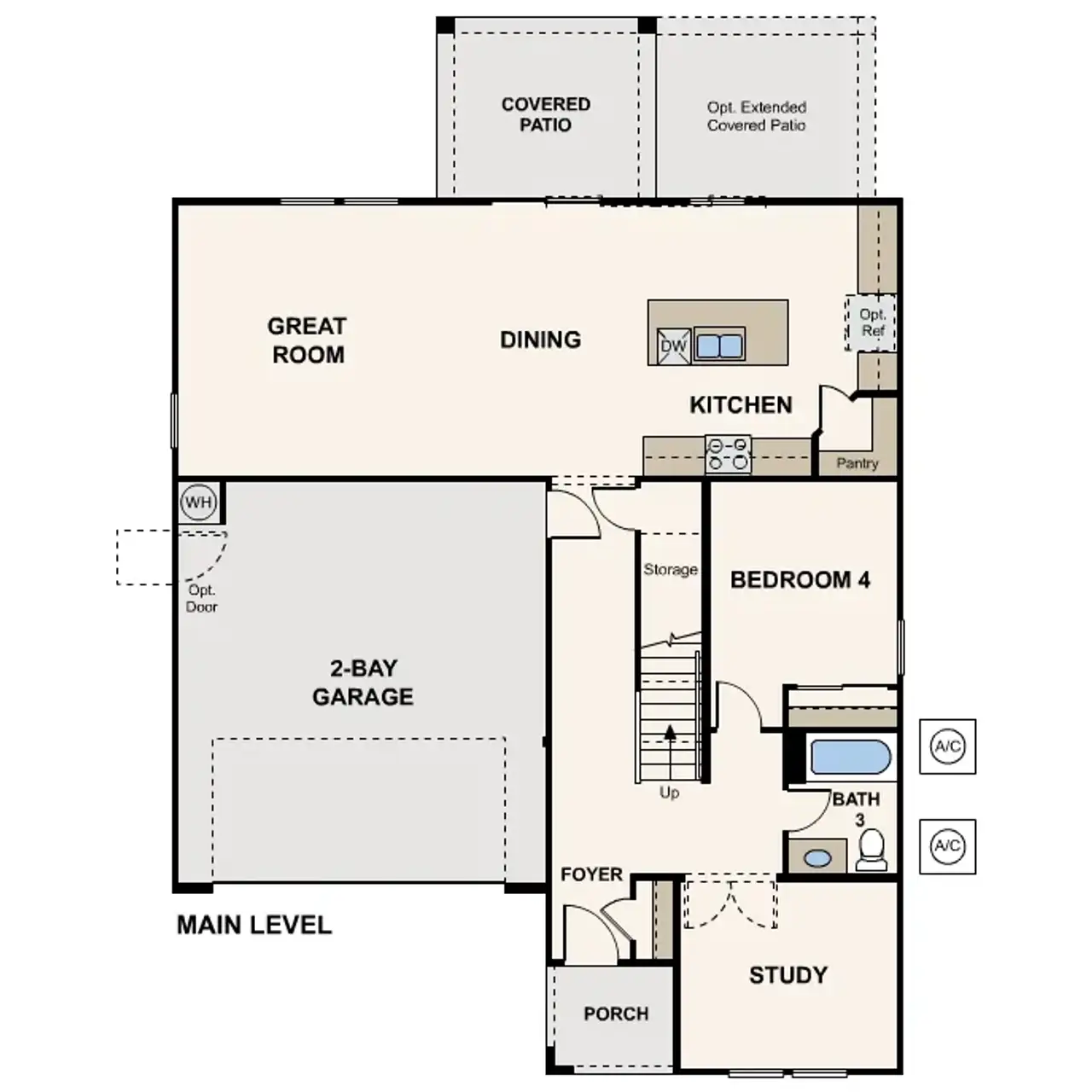 2D floor plan layout for the Marion by Century Communities in Silver Cross, Florence, AZ (Image 2).