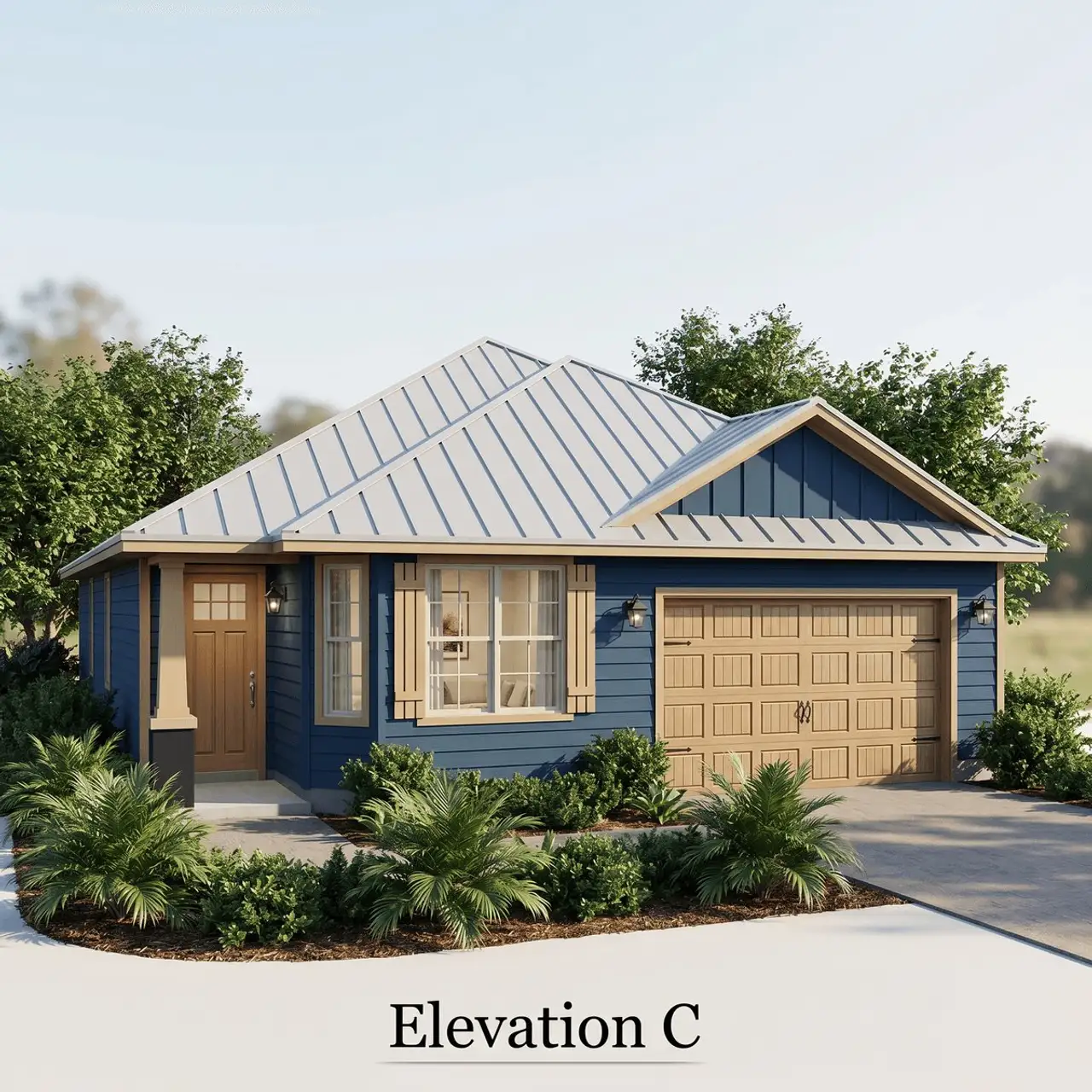 Representative exterior photo of a completed home built from the 1406 by Adams Homes in The Bluffs at Lafayette, Freeport, FL (Image 2).