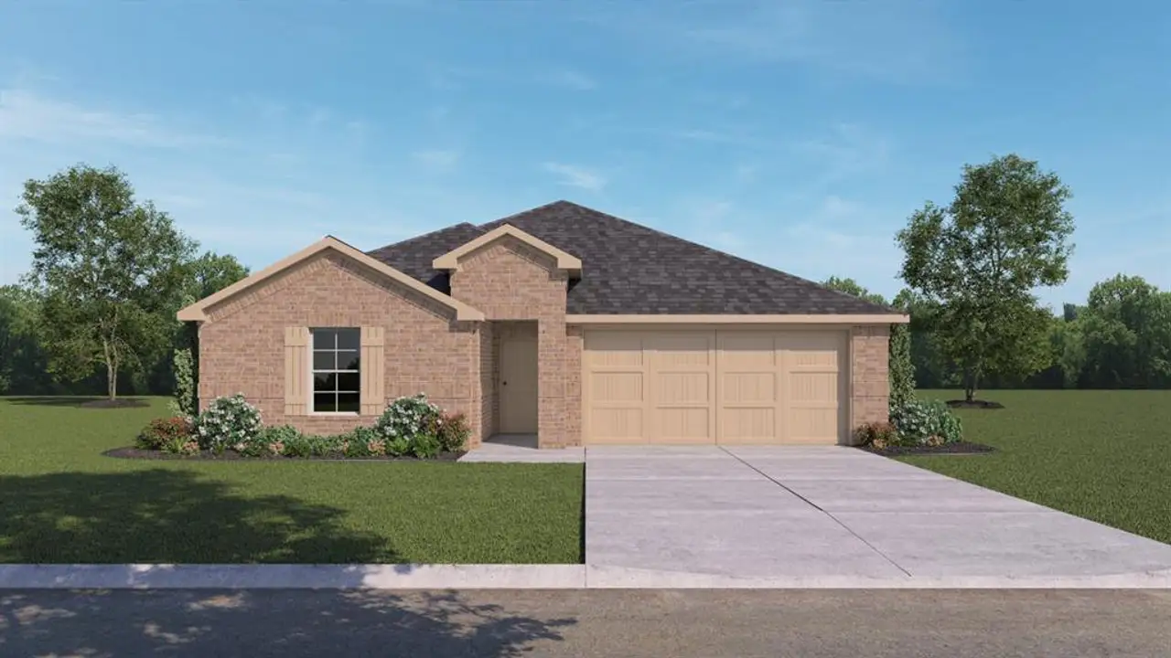 Front exterior of a new home in Liberty Crossing, Royse City, TX, highlighting curb appeal (Image 2).