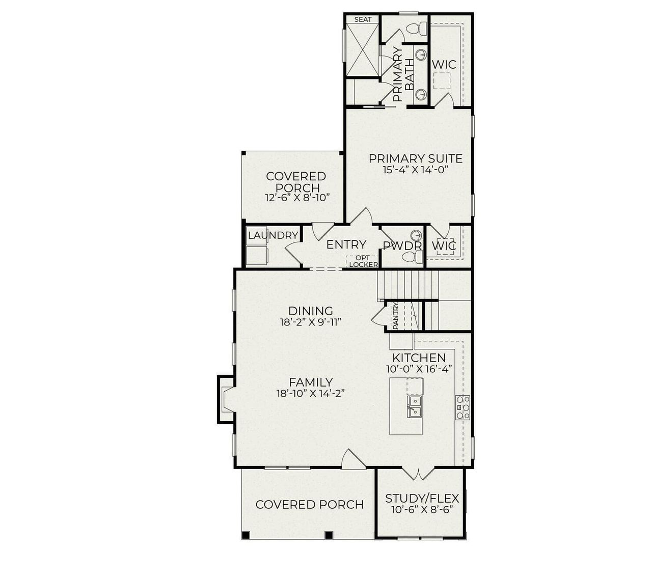 2D floor plan layout for the Pine Mill by Homes by Dickerson in Nexton, Summerville, SC (Image 2).